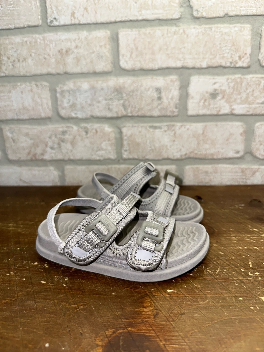 Grey Toddler Native Shoes Davis Lightweight Sandals Size 7c - 0391